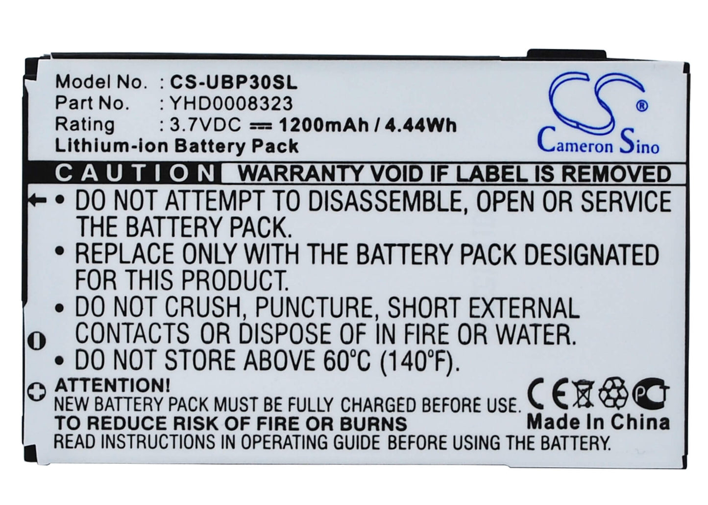 3.7V, 1200mAh, Li-ion Battery fits Simvalley, Xp25, Xp-25, 4.44Wh
