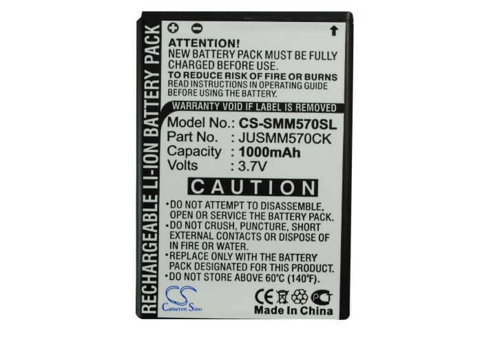 3.7V, 1000mAh, Li-ion Battery fits Samsung, Acclaim M920, Acclaim R880, 3.7Wh