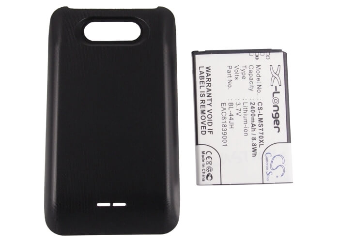 3.7V, 2400mAh, Li-ion Battery fits Lg, As730, Cayenne, 8.88Wh