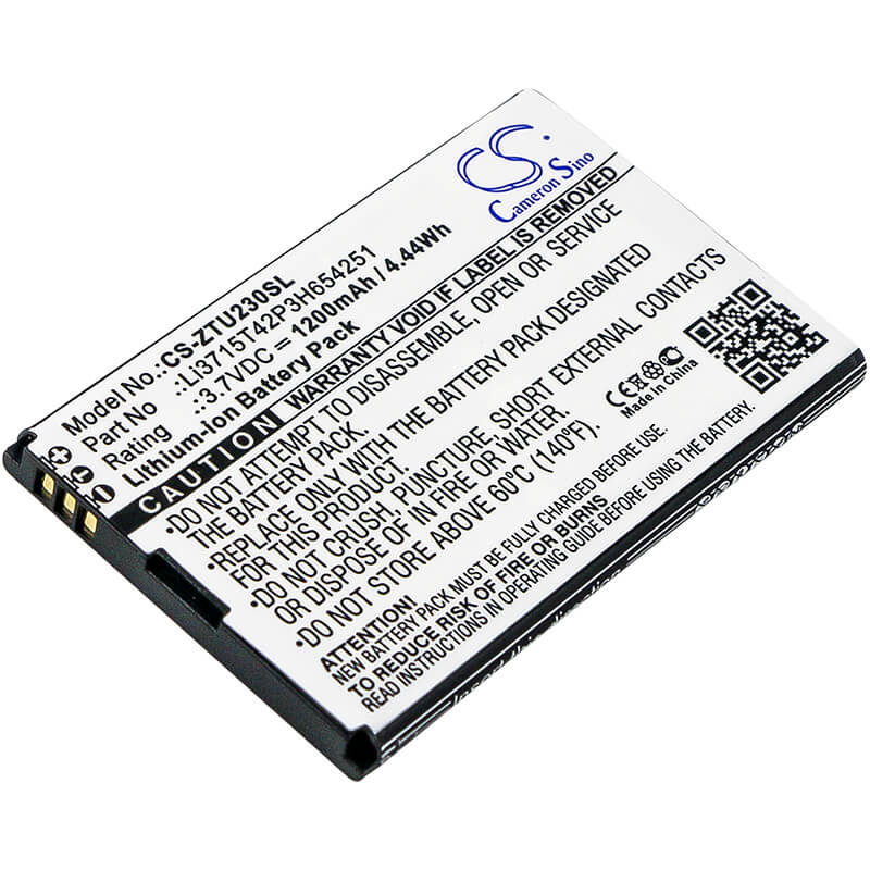 Mobile, Smartphone 3.7V, 1200mAh, Li-ion Battery fits Telstra, A6, Ac30, 4.44Wh