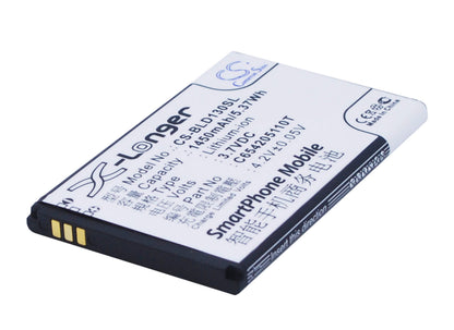 3.7V, 1450mAh, Li-ion Battery fits Blu, A130a, D120, 5.365Wh