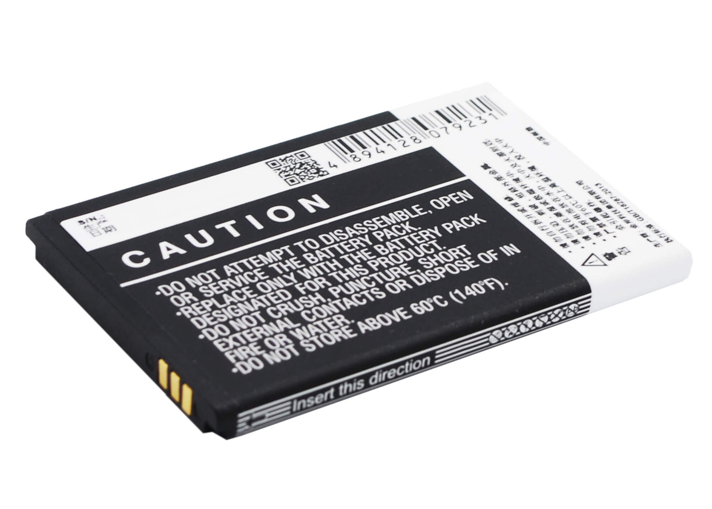 3.7V, 1450mAh, Li-ion Battery fits Oppo, F15, R801, 5.365Wh