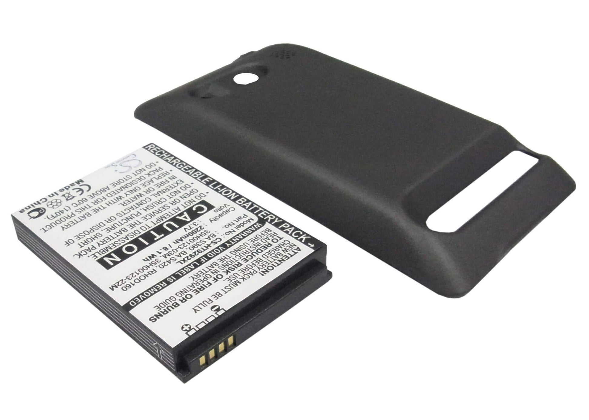 Black, 3.7V, 2200mAh, Li-ion Battery fits Htc, A9292, Evo 4g, 8.14Wh