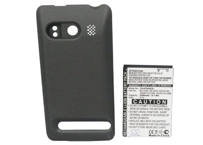 Black, 3.7V, 2200mAh, Li-ion Battery fits Htc, A9292, Evo 4g, 8.14Wh