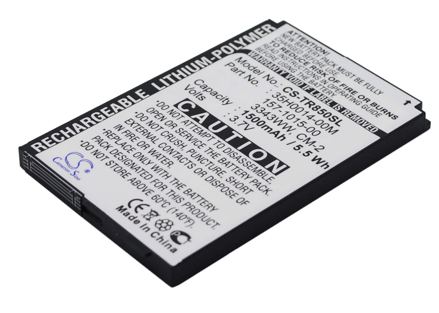 3.7V, 1500mAh, Li-Polymer Battery fits Palm, Drucker, Monk, 5.55Wh