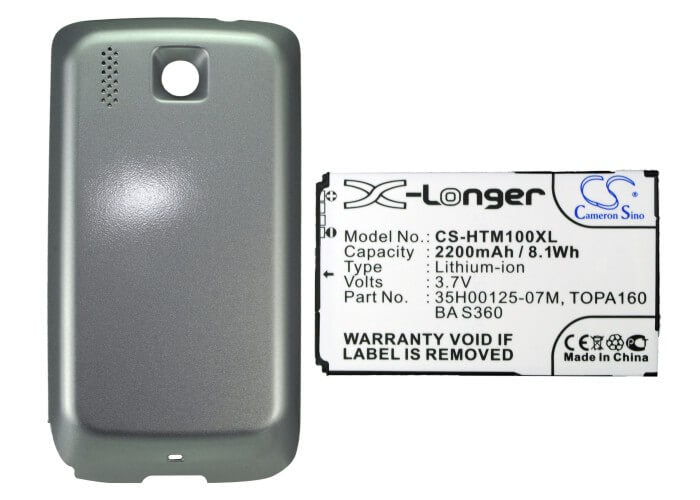 3.7V, 2200mAh, Li-ion Battery fits Htc, Mega 100, T3333, 8.14Wh