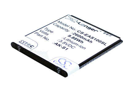 3.8V, 2600mAh, Li-ion Battery fits Emporia, Smart, Smart 1, 9.88Wh