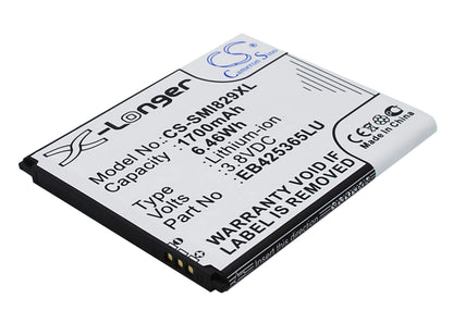 3.8V, 1700mAh, Li-ion Battery fits Samsung, Galaxy Duos, Galaxy Style Duos, 6.46Wh
