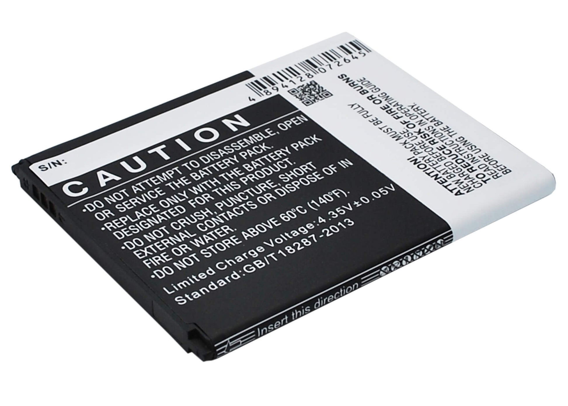 3.8V, 1700mAh, Li-ion Battery fits Samsung, Galaxy Duos, Galaxy Style Duos, 6.46Wh