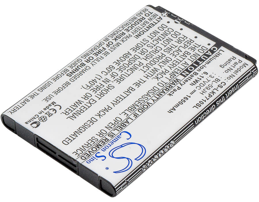 3.7V, 1650mAh, Li-ion Battery fits Verizon, Enact, Lucid 2, 6.105Wh