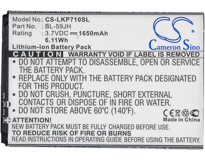 3.7V, 1650mAh, Li-ion Battery fits Verizon, Enact, Lucid 2, 6.105Wh