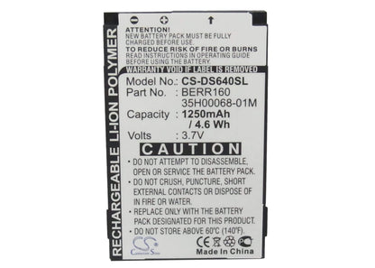 3.7V, 1250mAh, Li-Polymer Battery fits Telus, Mobility, 4.625Wh
