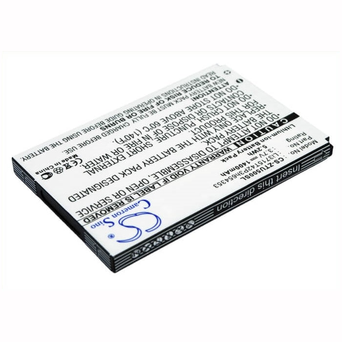 3.7V, 1400mAh, Li-ion Battery fits Zte, E760, Raise, 5.18Wh