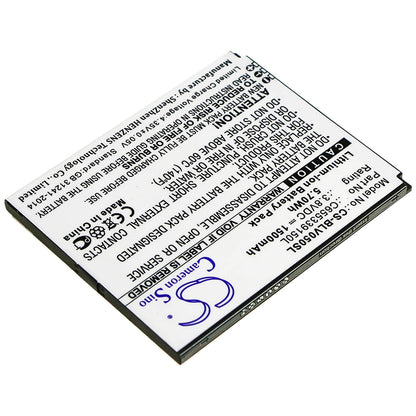 3.8V, 1500mAh, Li-ion Battery fits Blu, V050, Vivo 5 Mini, 5.7Wh