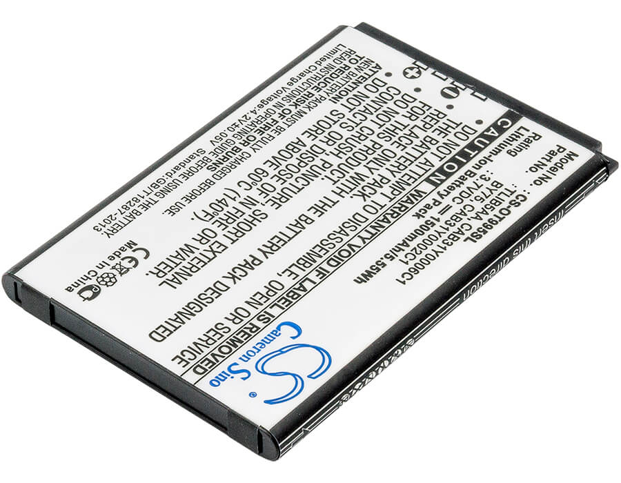 3.7V, 1500mAh, Li-ion Battery fits Tcl, A860, A968, 5.55Wh