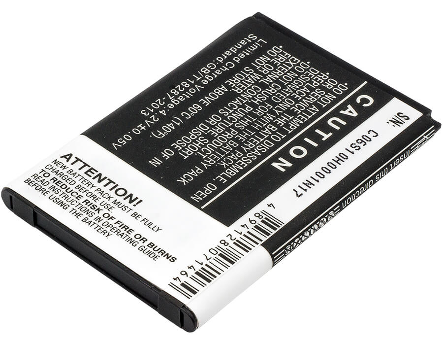 3.7V, 1750mAh, Li-ion Battery fits Tcl, A860, A968, 6.475Wh