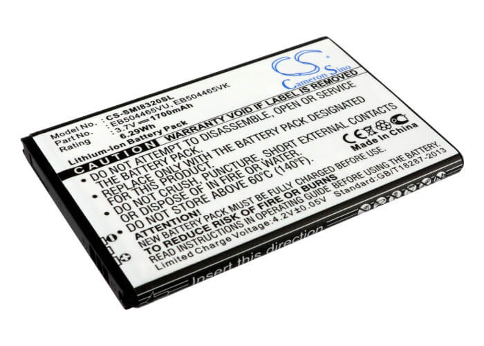 3.7V, 1700mAh, Li-ion Battery fits T-mobile, Sgh-t839, 6.29Wh