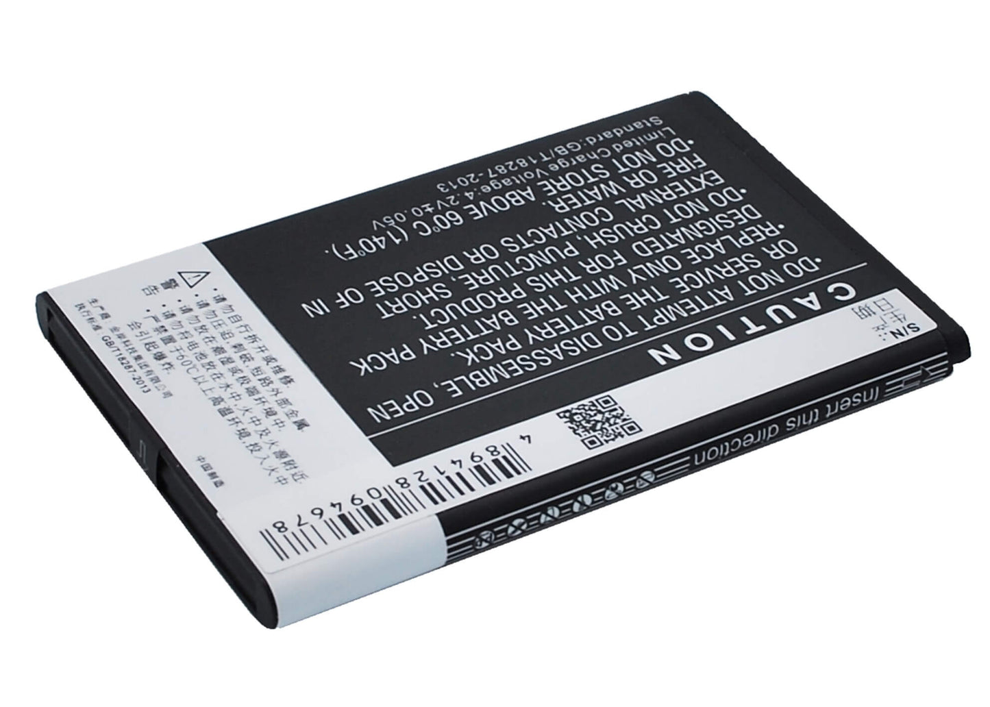 3.7V, 1400mAh, Li-ion Battery fits Zte, U809, V809, 5.18Wh