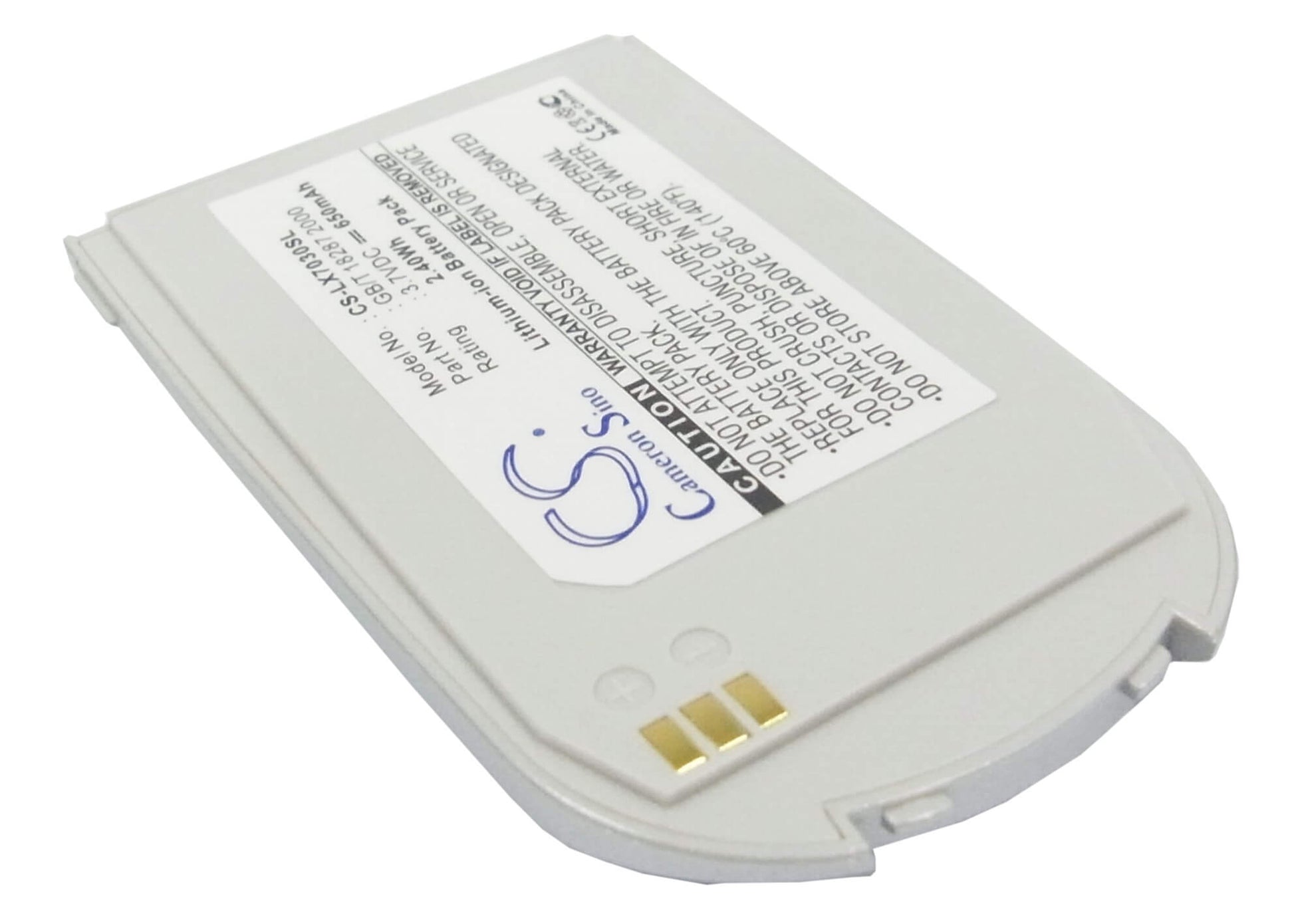 3.7V, 650mAh, Li-ion Battery fits Lg, 7030, G7030, 2.405Wh