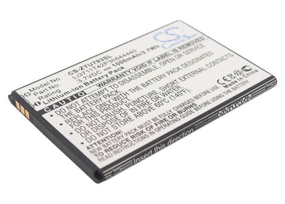 3.7V, 1000mAh, Li-ion Battery fits Zte, U793, 3.7Wh