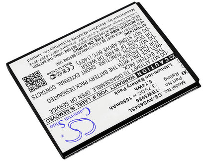 3.7V, 1550mAh, Li-ion Battery fits Archos, 45 Helium 4g, 45b Helium 4g, 5.735Wh