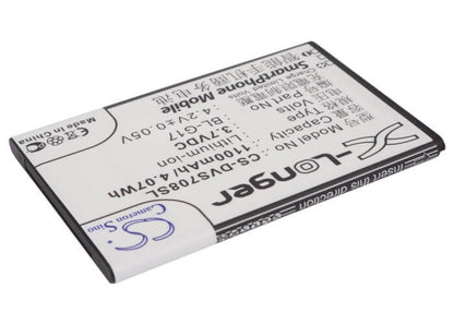 3.7V, 1100mAh, Li-ion Battery fits Doov, Ieva D708, S708, 4.07Wh