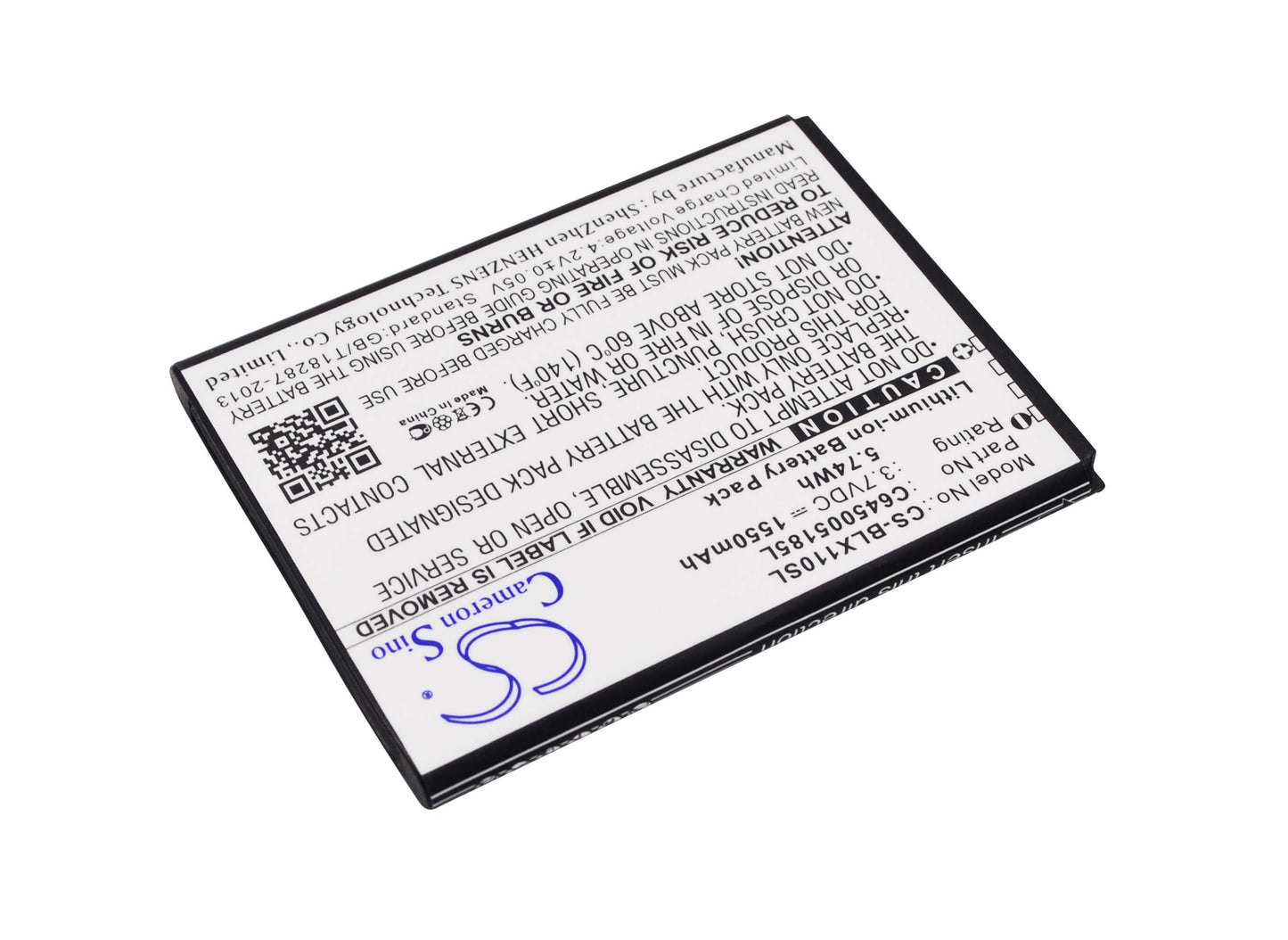 3.7V, 1550mAh, Li-ion Battery fits Blu, Studio Mini, Studio Mini Lte, 5.735Wh
