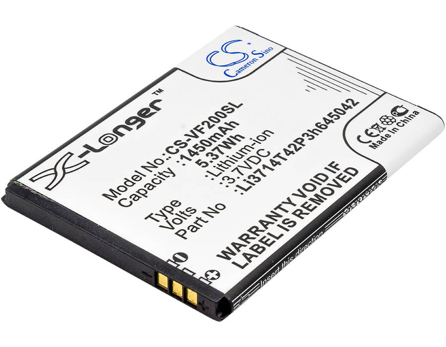 3.7V, 1450mAh, Li-ion Battery fits Vodafone, Smart First 7, Vfd 200, 5.365Wh