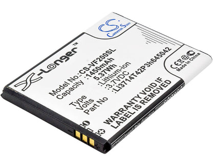 3.7V, 1450mAh, Li-ion Battery fits Vodafone, Smart First 7, Vfd 200, 5.365Wh