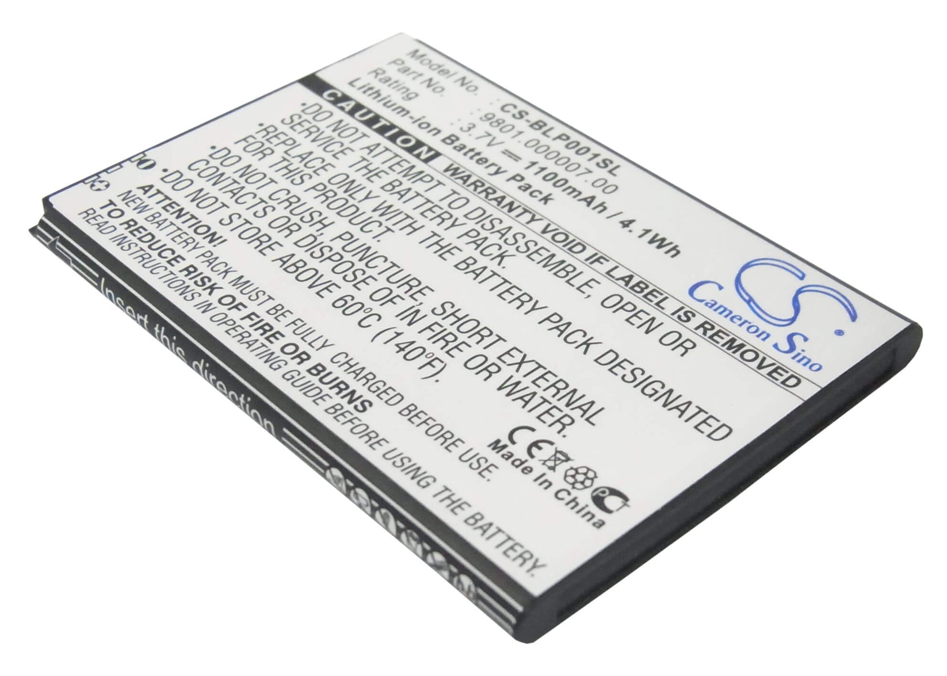 3.7V, 1100mAh, Li-ion Battery fits Blaupunkt, America, 4.07Wh