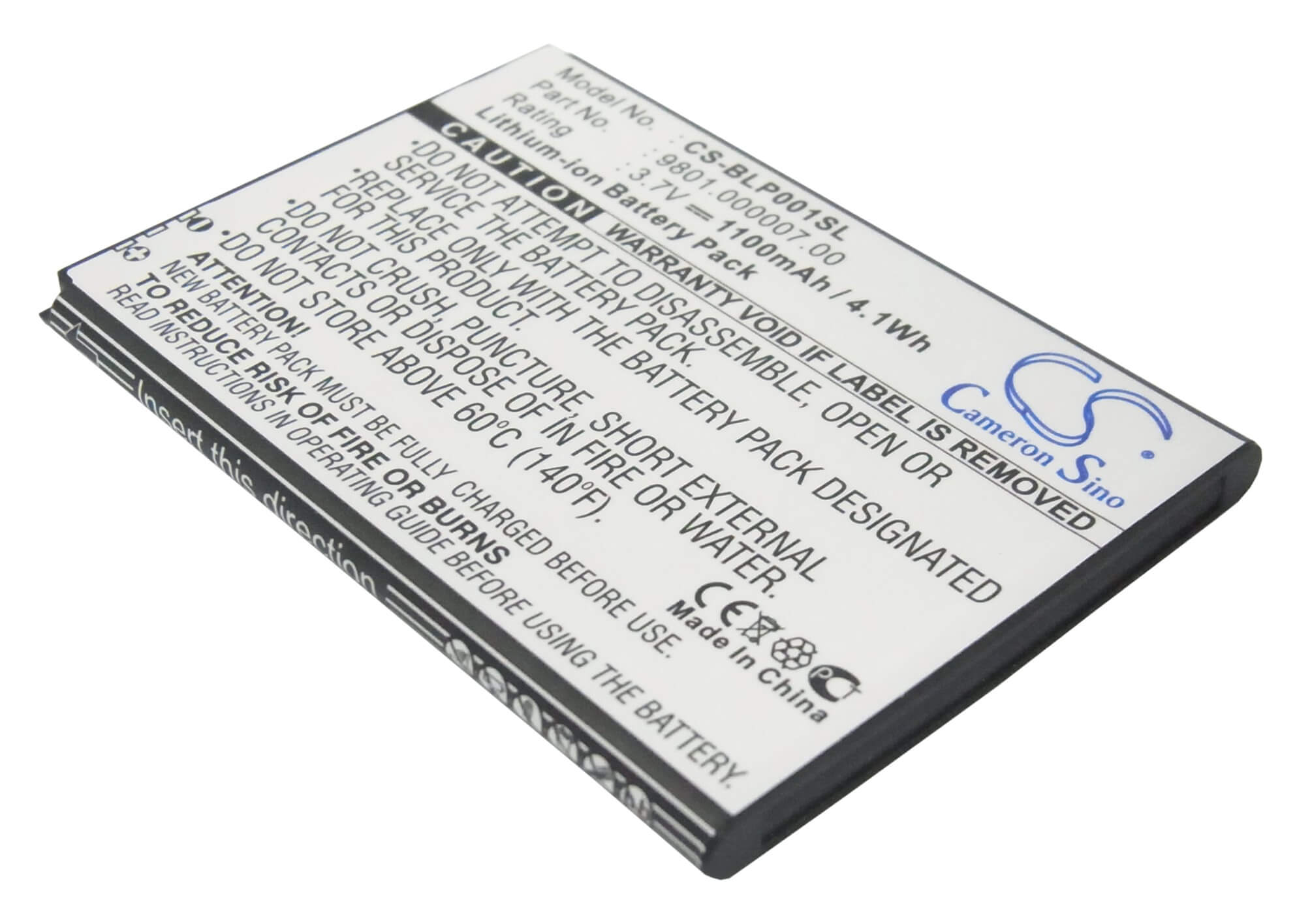 3.7V, 1100mAh, Li-ion Battery fits Blaupunkt, America, 4.07Wh