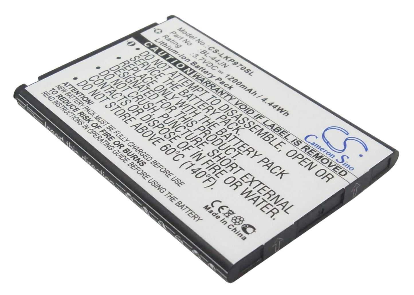 3.7V, 1200mAh, Li-ion Battery fits Alltel, As855, Ignite, 4.44Wh