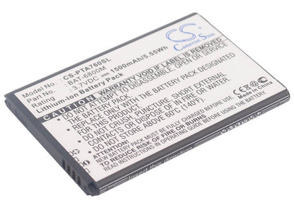 3.7V, 1500mAh, Li-ion Battery fits Pantech, Im-a760, Im-a760s, 5.55Wh