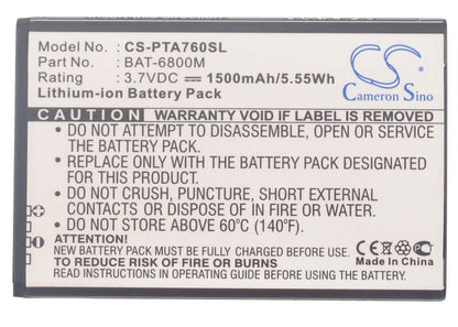 3.7V, 1500mAh, Li-ion Battery fits Sky, Im-a760, Im-a760s, 5.55Wh