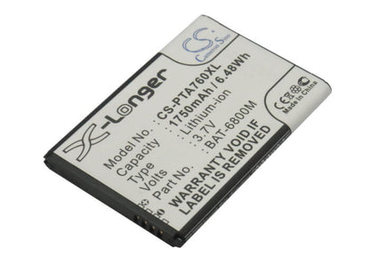 3.7V, 1750mAh, Li-ion Battery fits Pantech, Im-a760, Im-a760s, 6.475Wh