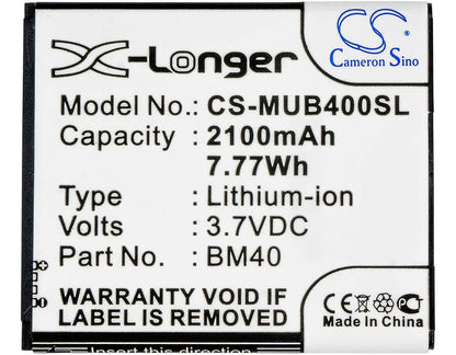 3.7V, 2100mAh, Li-ion Battery fits Xiaomi, 2a, Hongmi 1s, 7.77Wh