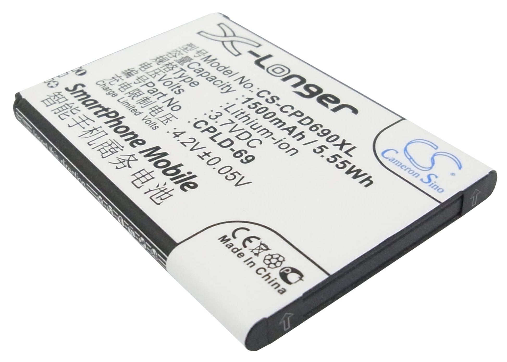 CS-CPD690XL, Mobile, Smartphone 3.7V, 1500mAh, Li-ion Battery fits Coolpad, 8809, 5.55Wh