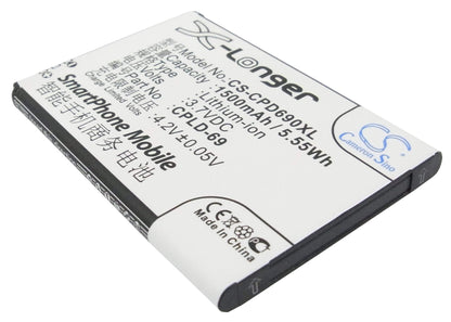 CS-CPD690XL, Mobile, Smartphone 3.7V, 1500mAh, Li-ion Battery fits Coolpad, 8809, 5.55Wh