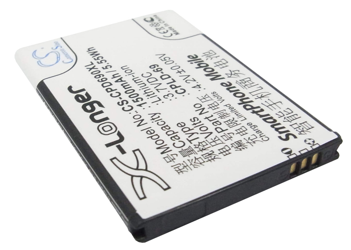 CS-CPD690XL, Mobile, Smartphone 3.7V, 1500mAh, Li-ion Battery fits Coolpad, 8809, 5.55Wh
