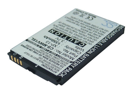 3.7V, 1350mAh, Li-ion Battery fits Gigabyte, Gsmart Ms800, Gsmart Ms802, 4.995Wh