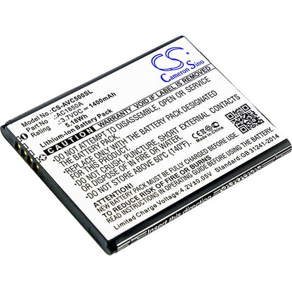 3.7V, 1400mAh, Li-ion Battery fits Archos, 45b Helium, 50c Neon, 5.18Wh