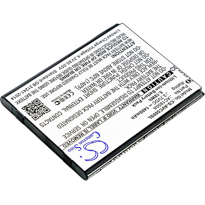 3.7V, 1400mAh, Li-ion Battery fits Archos, 45b Helium, 50c Neon, 5.18Wh