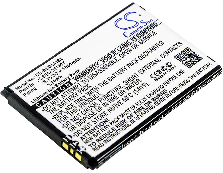 3.7V, 1000mAh, Li-ion Battery fits Blu, D140k, D141k, 3.7Wh