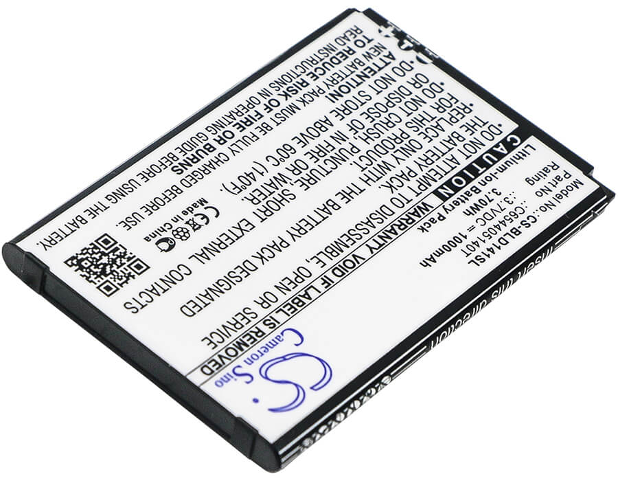 3.7V, 1000mAh, Li-ion Battery fits Blu, D140k, D141k, 3.7Wh