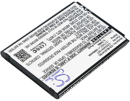 3.7V, 1000mAh, Li-ion Battery fits Blu, D140k, D141k, 3.7Wh