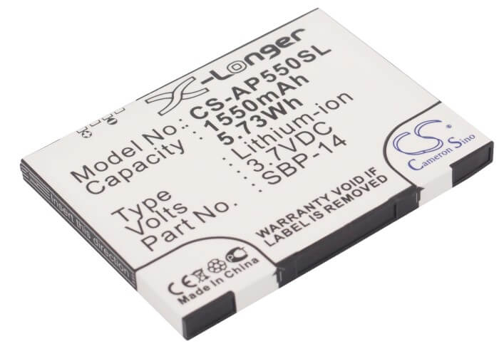 3.7V, 1550mAh, Li-ion Battery fits Vodafone, 1520 Plus, V1520, 5.735Wh