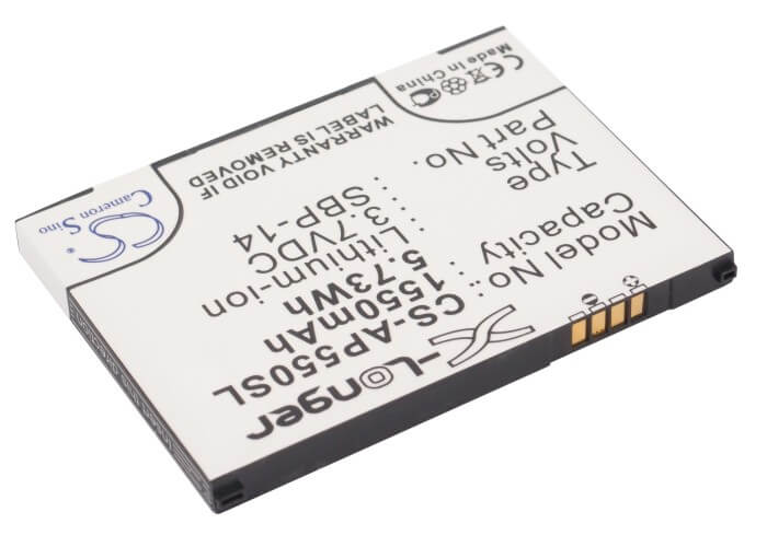 3.7V, 1550mAh, Li-ion Battery fits Vodafone, 1520 Plus, V1520, 5.735Wh