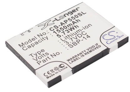 3.7V, 1550mAh, Li-ion Battery fits Asus, P550, Solaris, 5.735Wh