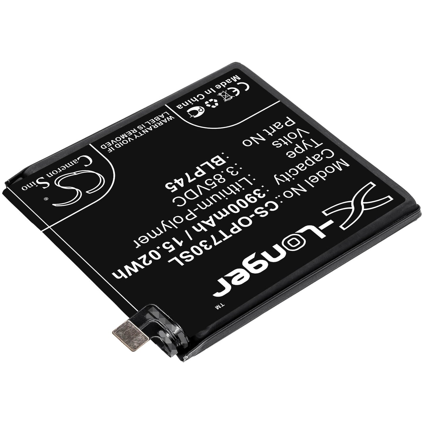 3.85V, 3900mAh, Li-Polymer Battery fits Oneplus, 7t Pro, 7t Pro 5g, 15.015Wh
