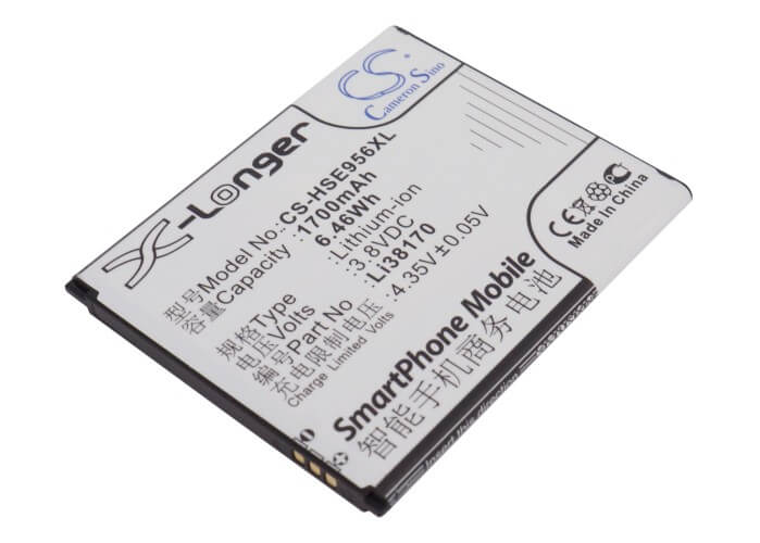 3.8V, 1700mAh, Li-ion Battery fits Hisense, E956q, E958q, 6.46Wh